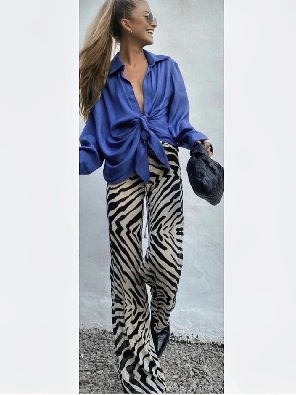 H&M Wide Zebra Print Wide Leg soft Pants
